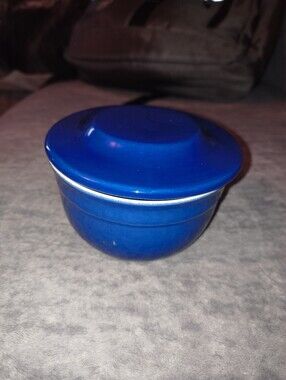 Blue Ceramic Lidded Bowl - Decorative Home Accent